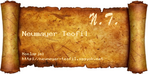 Neumayer Teofil névjegykártya